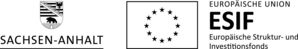 Schwarz Weiß Logo für Förderung durch Sachsen-Anhalt und EU