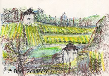 Im Naumburger Blütengrund, Ölpastell, 2023, Dorit Goedecke