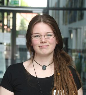 Sabine Heyne, hier portraitiert in ihrer Funktion als Studierendenratsmitglied der Hochschule Harz.