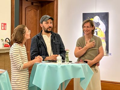 Künstlergespräch; Ellen Burgdorf-Schröder, Mehdi Sabil, Jessika Weber