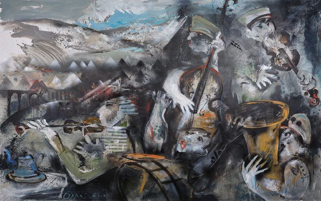 Endspiel (2016), Öl auf Lwd., 200 x 150 cm