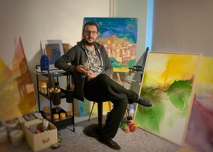 El Mehdi Sabil in seinem Atelier