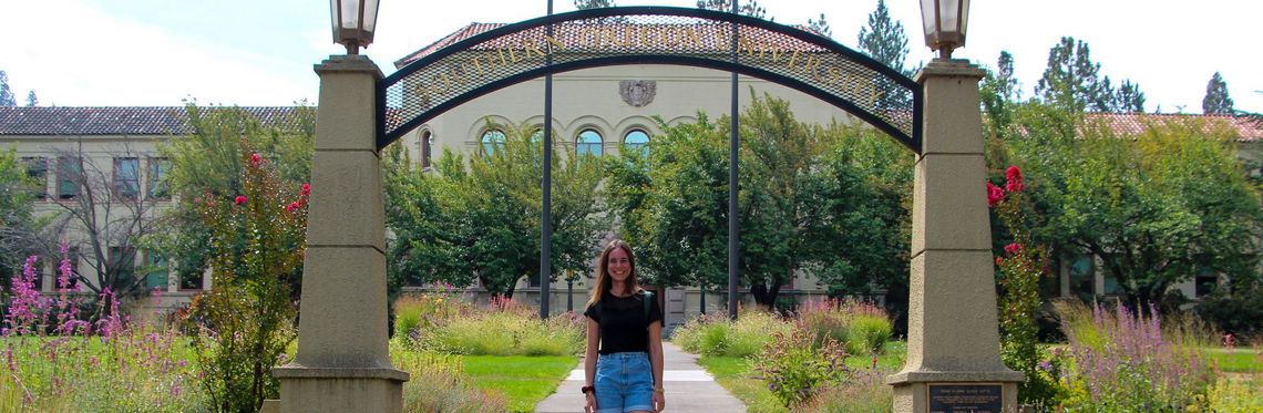 Lorena at SOU entrance
