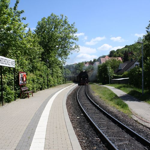 Haltestelle Brockenbahn an der Hochschule Harz