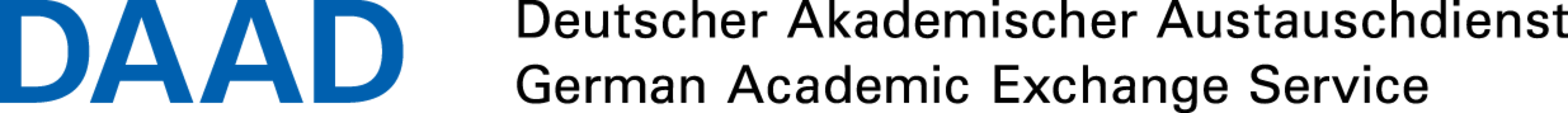 Logo mit blauem Text zur Förderung durch den DAAD