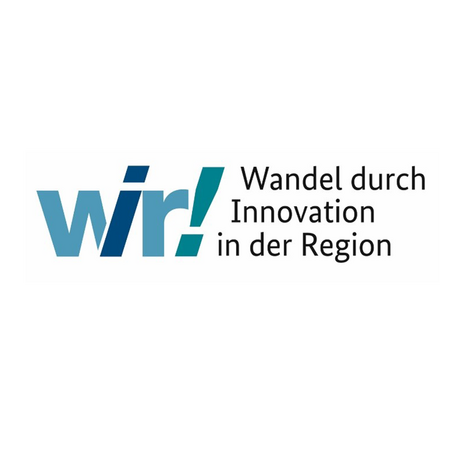 Schriftzug mit den drei Buchstaben WIR und Erklärung Wandel durch Innovation in der Region
